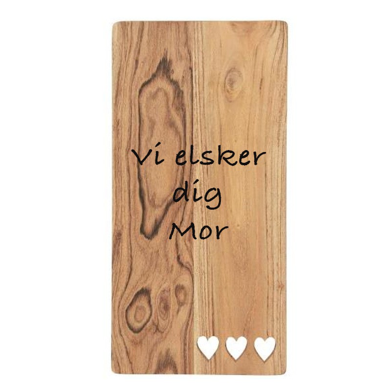 Ib laursen skærebræt med 3 uskårede hjerter stort