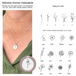 Måneds Blomst halskæde forgyldt