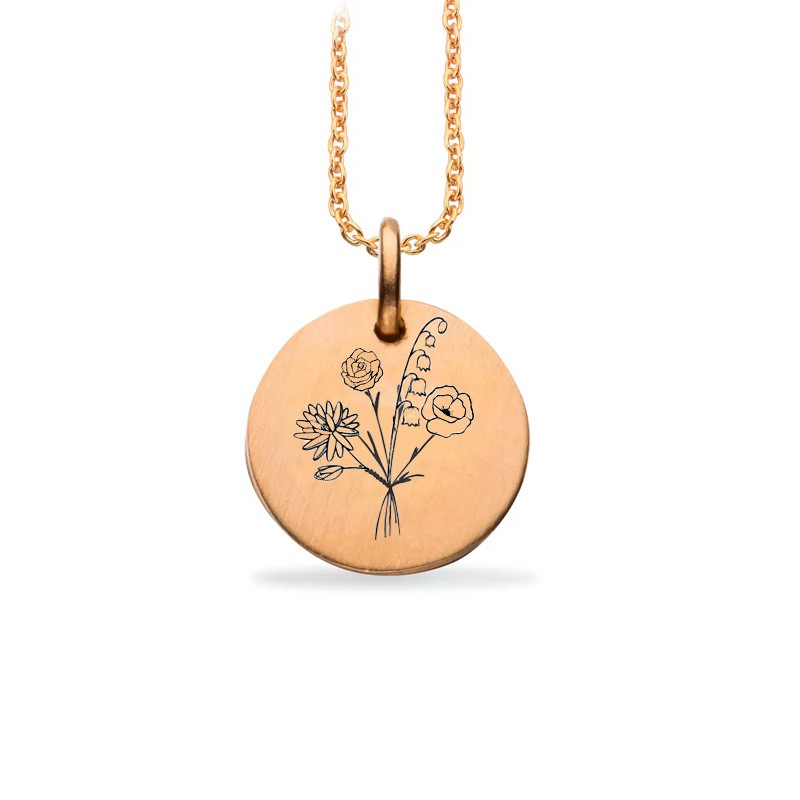 Måneds Blomst halskæde forgyldt