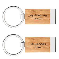 Nøglering med træ firmagaver med logo