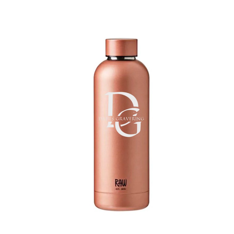 RAW TO GO Termoflaske med logo, Rosegold
