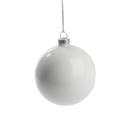 Julekugle med navn - Hvid blank firmajulegaver