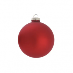 Julekugle med navn - Rød mat firmajulegave