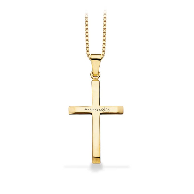 Dahl Kors 8 kt. guld 14 x 22 mm vedhæng inkl. kæde