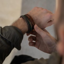 SON OF NOA armbånd mørkebrun kalveskind 19cm