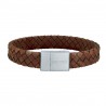 Nordahl Andersen brun flette læderarmbånd 19 cm