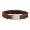 Nordahl Andersen brun flette læderarmbånd 19 cm