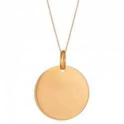 Dahl rund blank sølvforgyldt vedhæng 17 mm