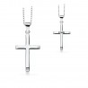 Dahl Sølv kors med facet ende 15 x 22 mm inkl kæde