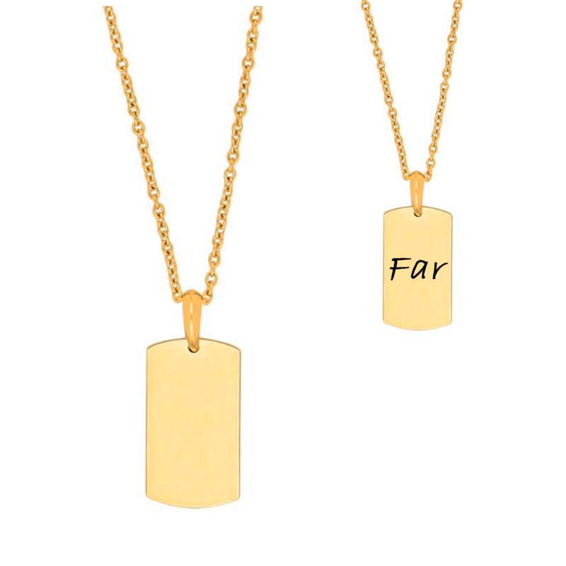 Son of Noa Dogtags med blank forgyldt overflade stål inkl. kæde