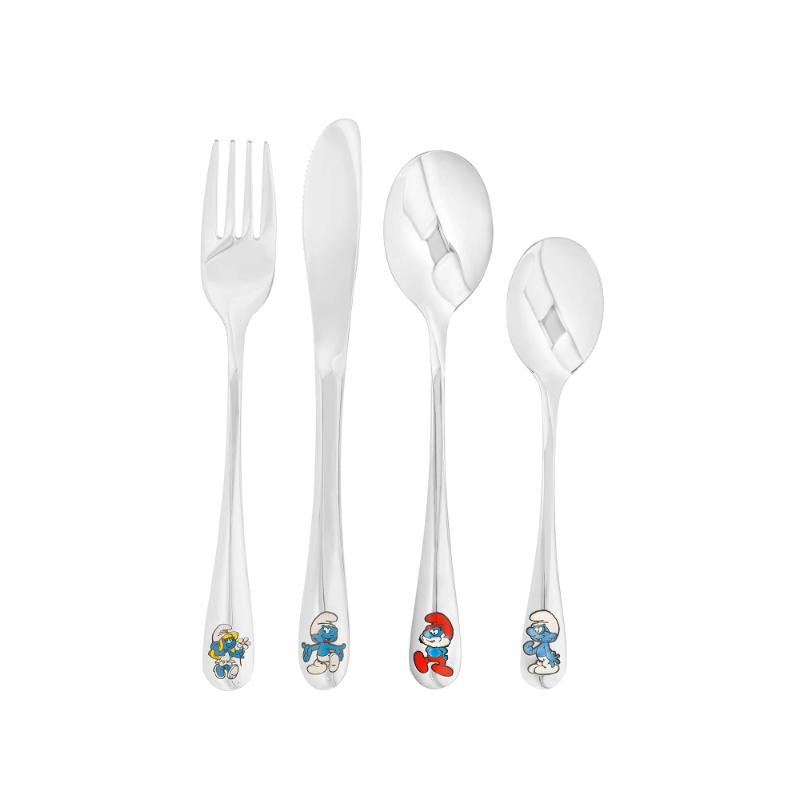 Nordahl Andersen bestik m. smølferne farvet