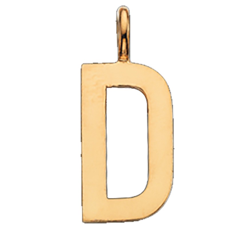 Scroupes D vedhæng forgyldt inkl. kæde