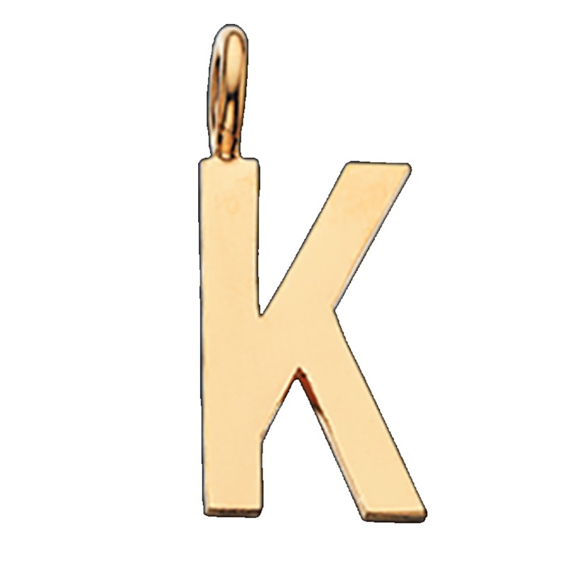 Schrouples K vedhæng forgyldt inkl. kæde