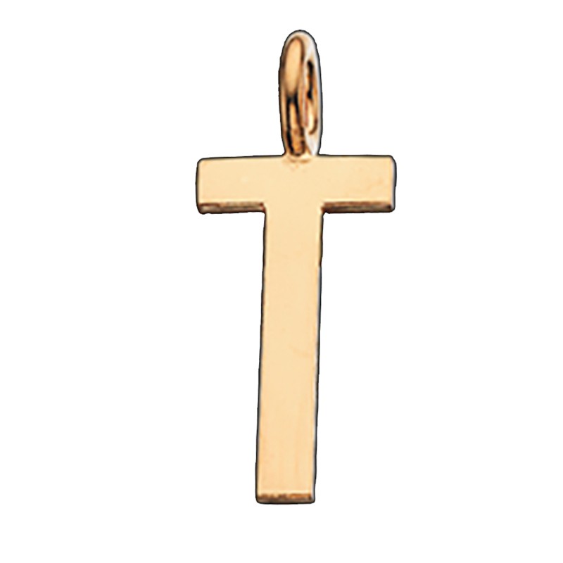 Scrouples T vedhæng forgyldt inkl. kæde