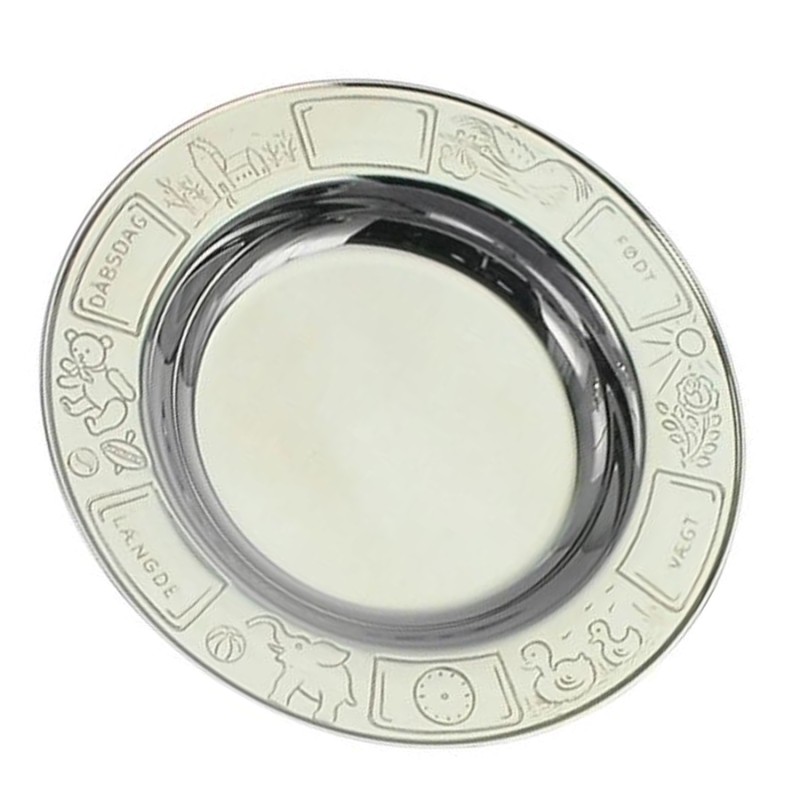 Nordahl Andersen Tallerken med dåbsmotiver forsølvet