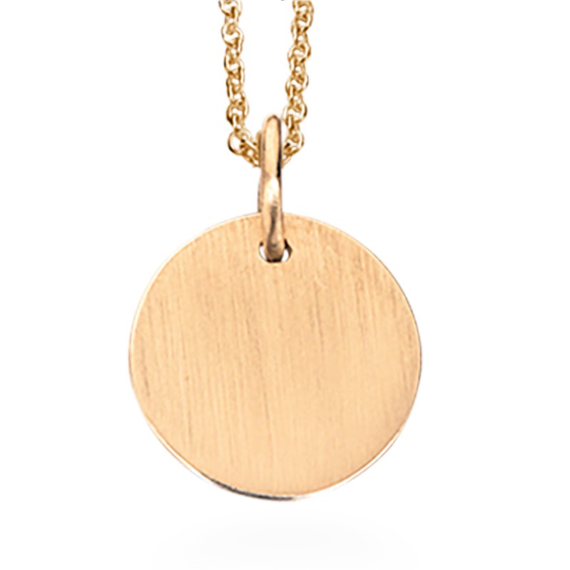 Scrouples Lovetag børstet 8 kt guld vedhæng inkl. kæde