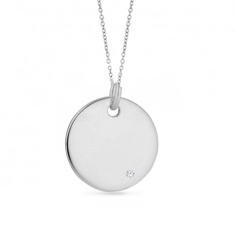 Dahl Lovetag sølv med 0,05 diamant vedhæng inkl. kæde