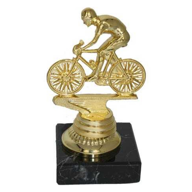 Statuette cykelrytter Guld 15 cm