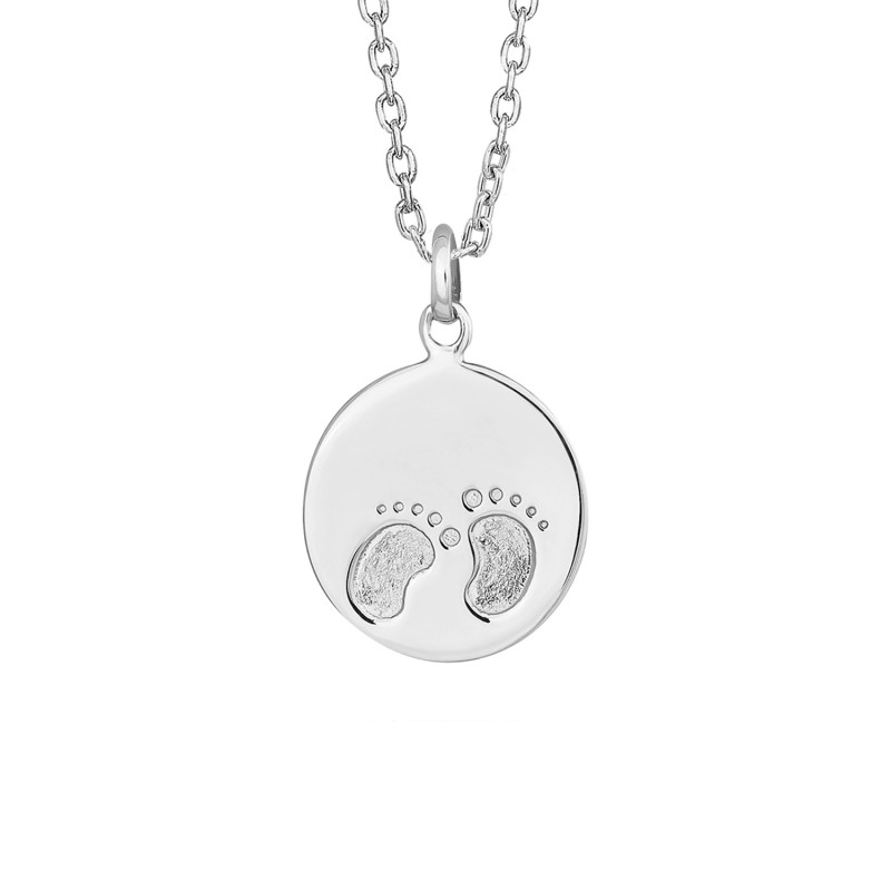 Nordahl Andersen Lovetag sølv med fødder vedhæng inkl. kæde