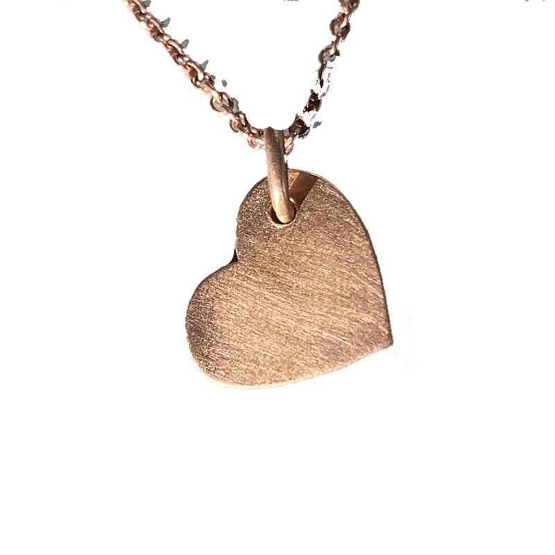 Scrouples Lovetag hjerte rosaguld vedhæng inkl. kæde