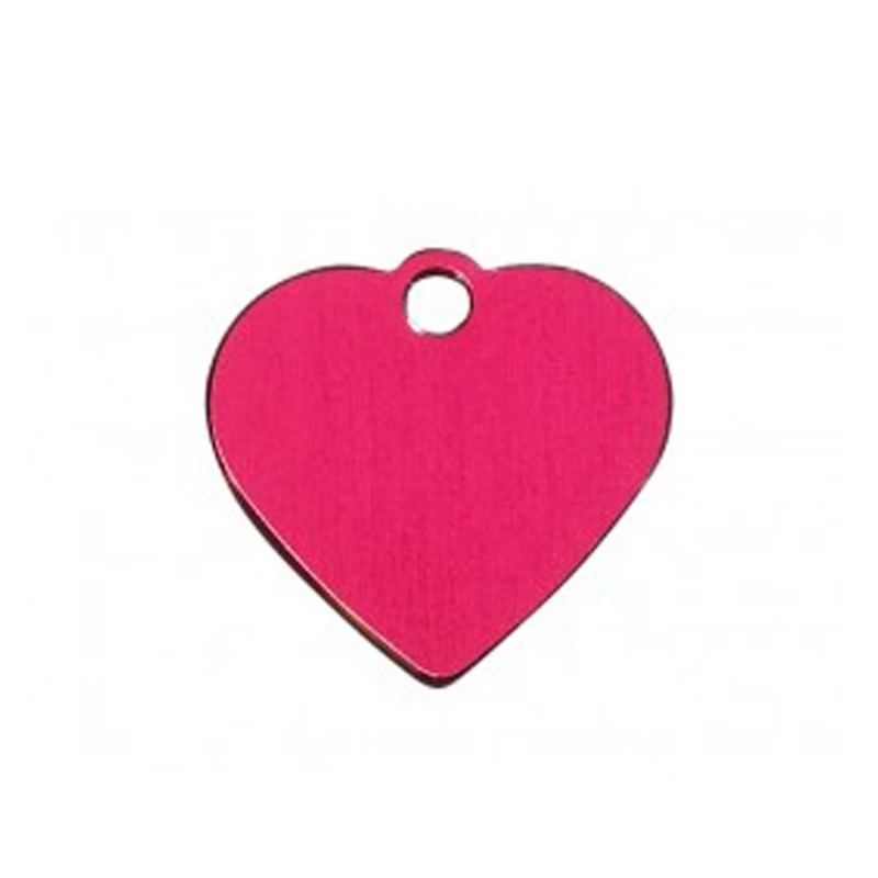 Hundetegn lyserødt hjerte med sølvkant