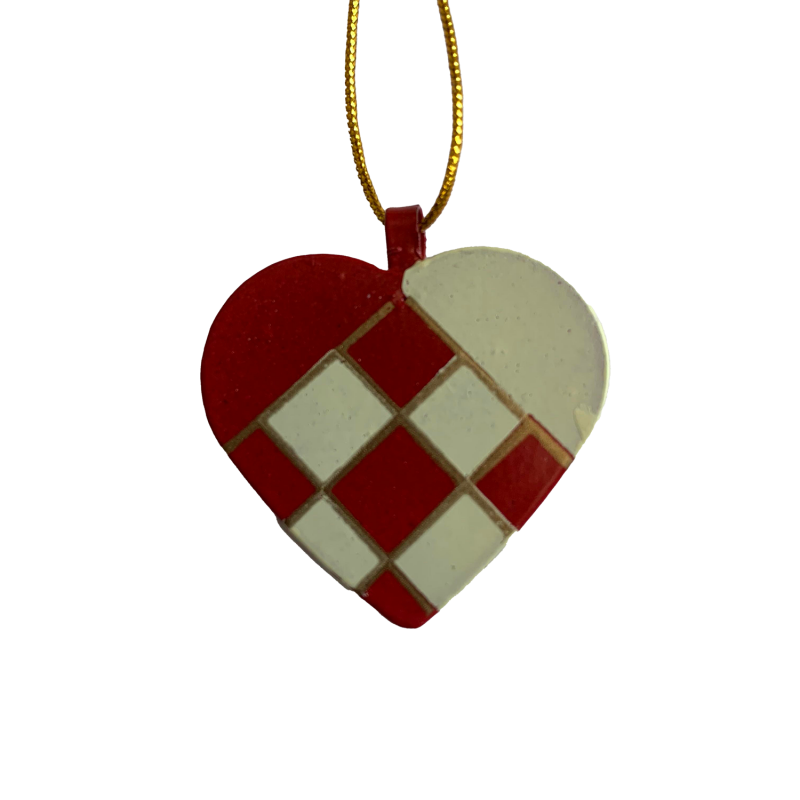 Juleophæng julehjerte metal 3,5 cm