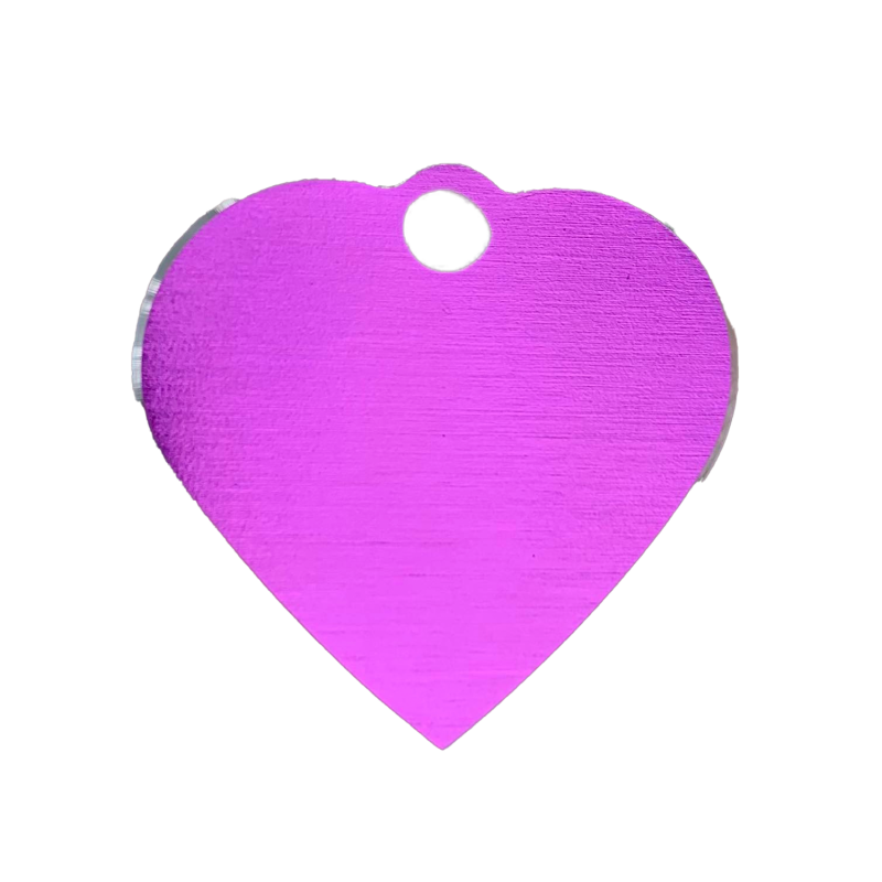 Hundetegn lilla hjerte med sølvkant