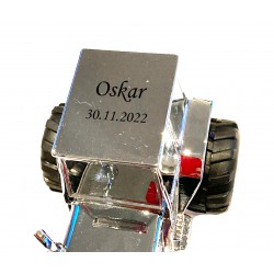 Nordahl Andersen Traktor med vogn sparebøsse krom