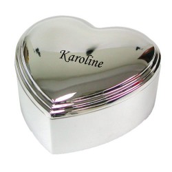 Nordahl Andersen Hjerte smykkeskrin blank 8 x 8 cm krom