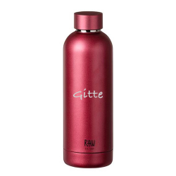 RAW TO GO Termoflaske med navn/tekst, 0,5 L, Indian Red