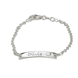 Nordahl Andersen pladearmbånd sølv til piger 16 cm