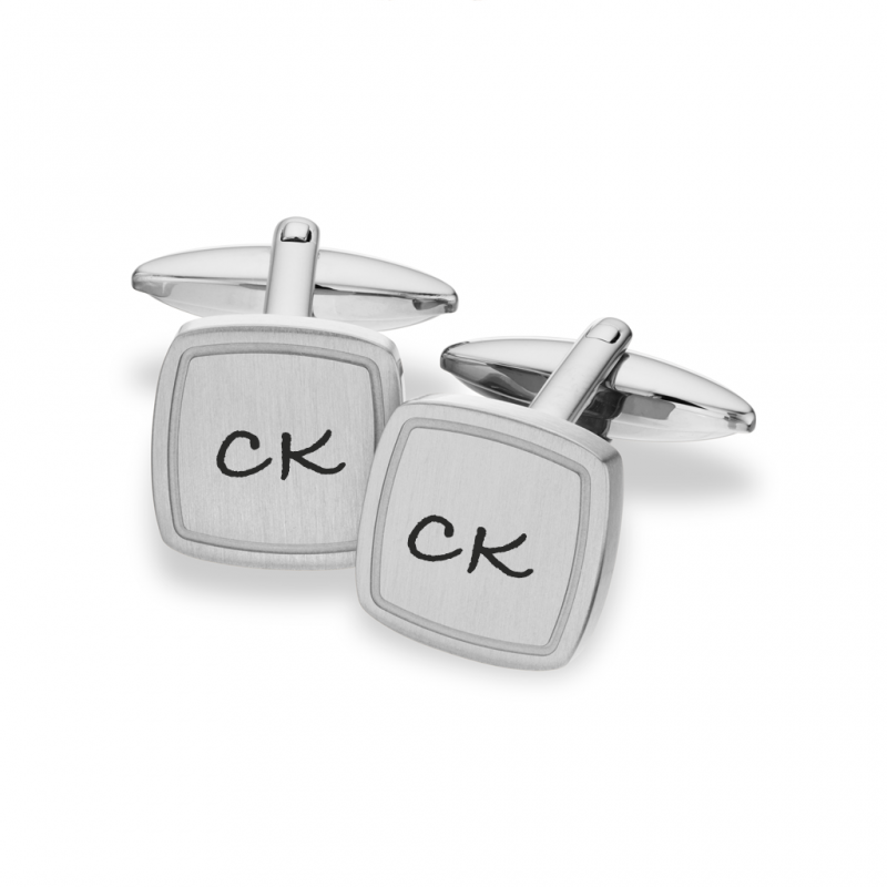 Scrouples Manchetknapper Børstet stål firkantede