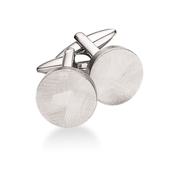 Scrouples Manchetknapper børstet stål rund