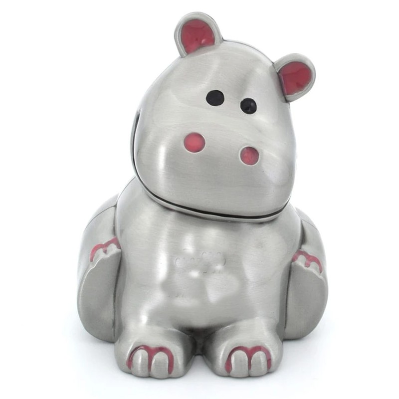 Nordahl Andersen Flodhest sparebøsse lyserød fortinnet