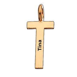 Scrouples T vedhæng forgyldt inkl. kæde