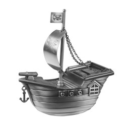 Nordahl Andersen Sørøverskib sparebøsse fortinnet