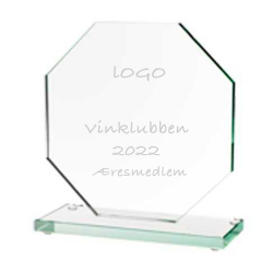 Pokal glas oktagon lille 10 x 11 cm