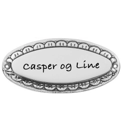 Dørskilt Oval krom med kant blank