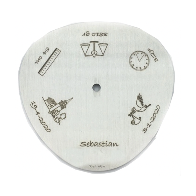 Piet Hein Dåbsflag 35 cm stål - KUN LØS FOD