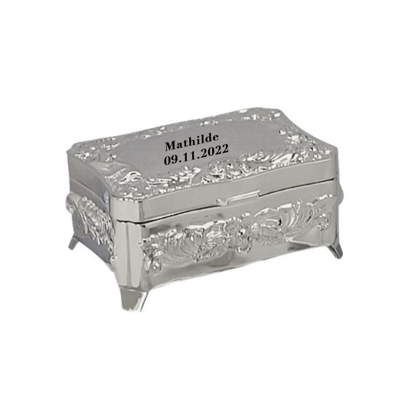 Nordahl Andersen Smykkeskrin m. blomster Krom