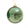 Julekugle med navn - Grøn blank - 2. sortering