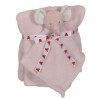 Nusseklud og babytæppe med navn - Elefant - lyserød