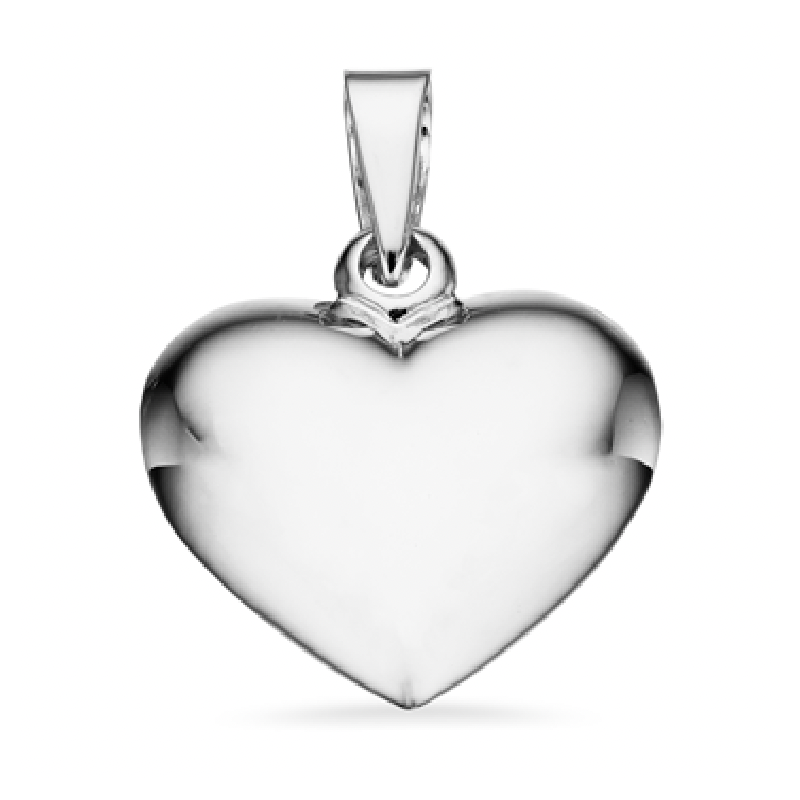 Scrouples Hjerte Sølv glat 16 x 19 mm inkl. kæde