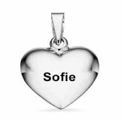 Scrouples Hjerte Sølv glat 16 x 19 mm inkl. kæde