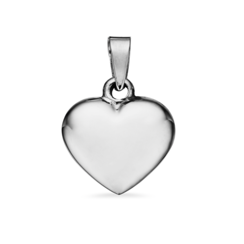 Scrouples Hjerte Sølv glat 14 x 16 mm inkl. kæde