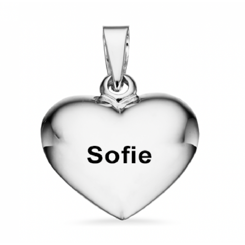 Scrouples Hjerte Sølv glat 10 x 11 mm inkl. kæde