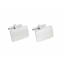 Dahl Manchetknapper børstet sølv firkantet