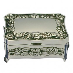 Nordahl Andersen Smykkeskrin m. blomster Krom lille