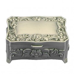 Nordahl Andersen Smykkeskrin m. blomster Tin lille