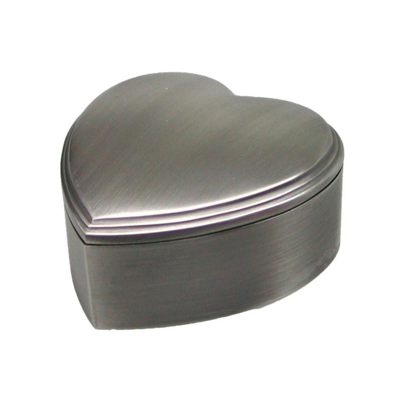 Nordahl Andersen Hjerte smykkeskrin blank 8 x 8 cm fortinnet